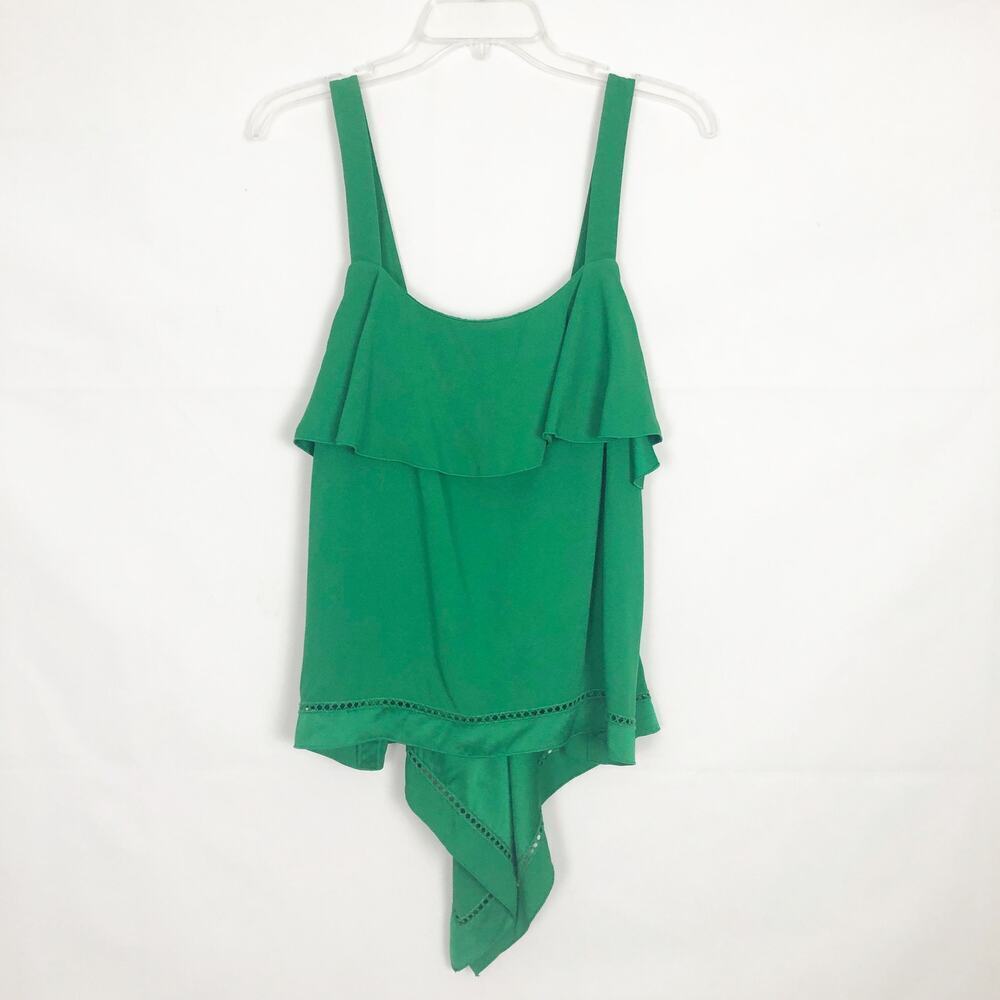 Rachel Zoe Green Sleeveless Ruffle Top Size 8